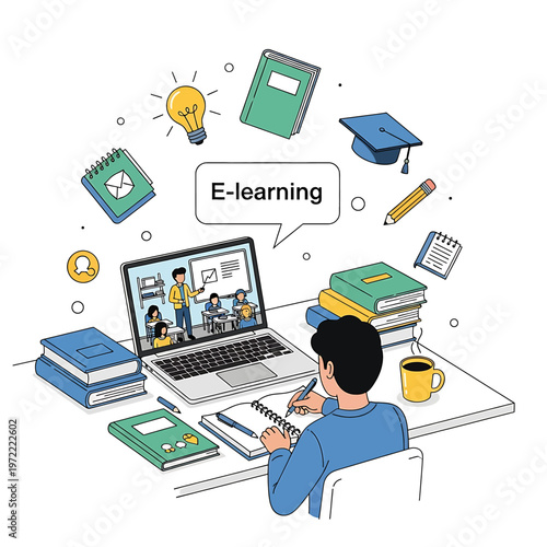 Man sitting at desk with laptop 2.