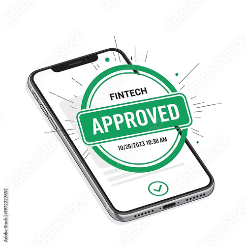 Approved Fintech Mobile Phone Screen Display.