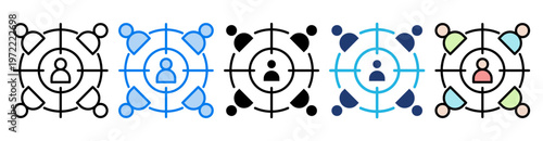 Target icon set multiple style collection