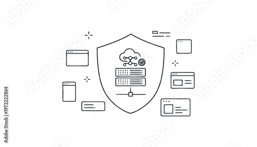 Secure Cloud Server Protection with Shield and Data Encryption.