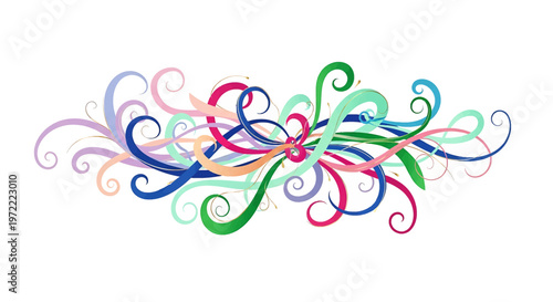 Colorful swirling abstract decorative design element.