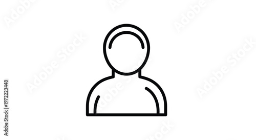 Simple Outline of a Human Person Icon for User Interface Design.