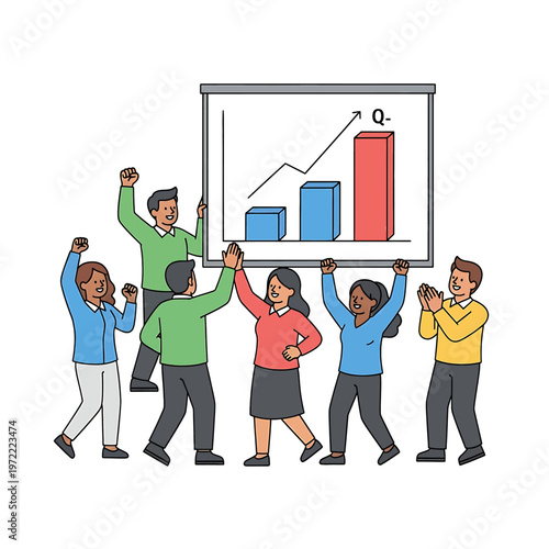 Diverse group celebrating business success 1.