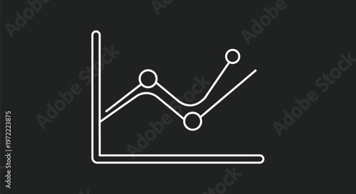 Simple White Line Chart Showing Business Growth and Statistics.