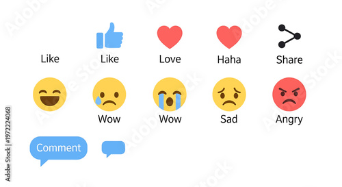 Tablou pe pânză Emojis expressing various emotions and reactions.
