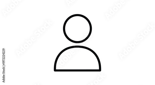 Simple Outline of a Human Person Icon on White Background.