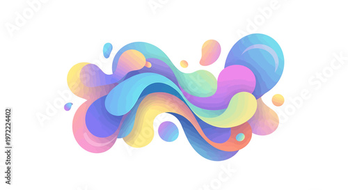 Vibrant colorful abstract fluid shapes.