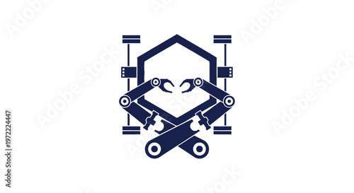 Robotic Arm Design - Modern Industrial Automation Technology Concept.