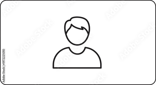 Simple Line Drawing of a Persons Silhouette on White Background.