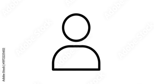 Simple Outline of a Human Person or User Profile Icon.