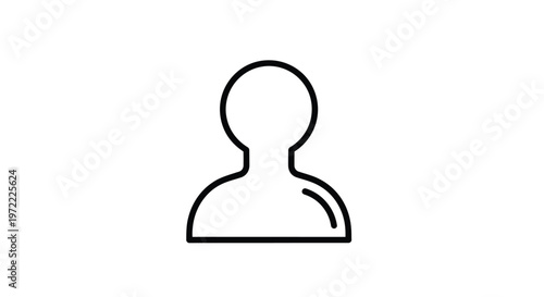 Simple Outline of a Human Person Silhouette Icon on White.
