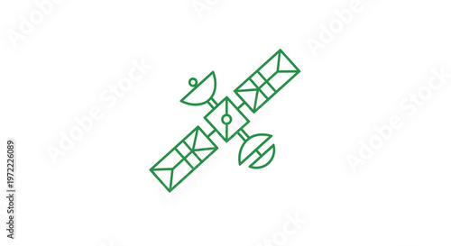 Modern Satellite in Space - Digital Illustration of Technology.