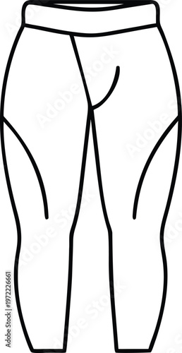 Outline drawing of modern athletic leggings designed for comfort and flexibility during various fitness activities