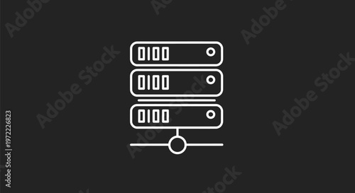 Modern Server Rack Icon Depicting Data Storage and Processing.