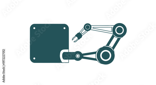 Robotic Arm Manipulating a Square Panel in a Modern Industrial Setting.