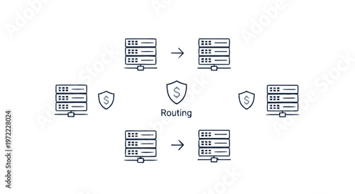 Secure Data Routing and Server Protection Illustration.