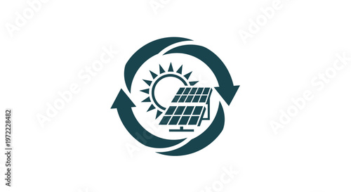 Solar Panel Icon Depicting Renewable Energy and Sustainable Power.