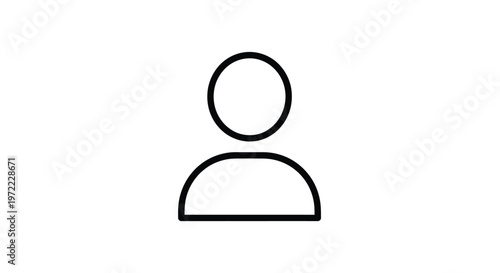 Simple Outline Icon Representing a Person or User Profile.