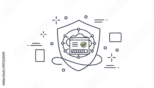 Secure Shield Icon Representing Data Protection and Online Safety.