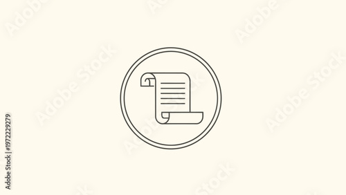 Simple Scroll Icon Depicting a Document or Agreement.