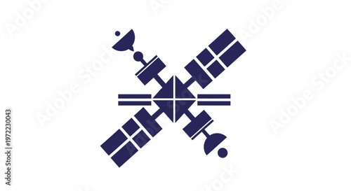 Modern Space Satellite Illustration Depicting Communication and Scientific Research.