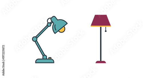 Desk lamp and standing lamp.