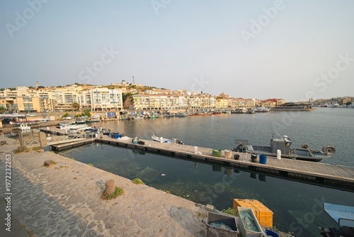 The port of Sète in southern France in the morning light