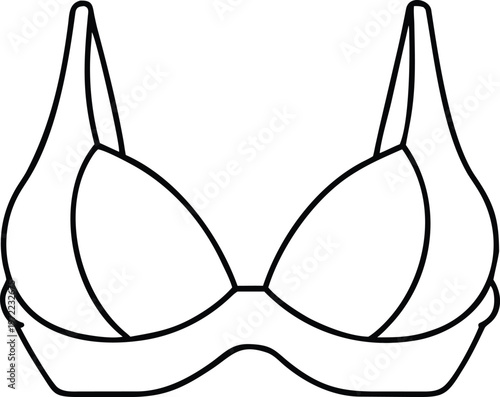 Professional line drawing of a supportive full coverage bra offering maximum comfort