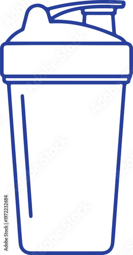 Blue Line Art Shaker Bottle for Protein Powder and Supplements