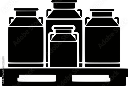set of milk can vector design 