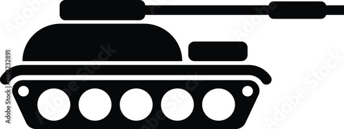 Tank Silhouette Icon Military Armored Vehicle Symbol Minimal Flat Design