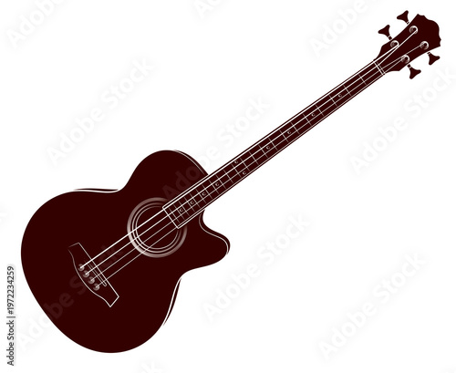 The sketch of classical variety Bass Guitar.