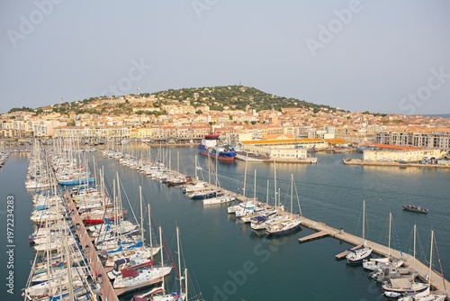 The port of Sète in southern France in the morning light
