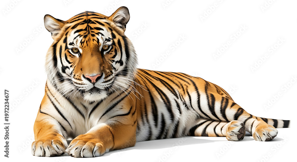 Obraz premium Majestic tiger resting a stunning portrait of a powerful feline predator