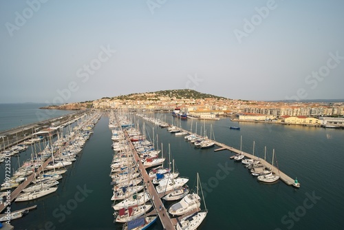 The port of Sète in southern France in the morning light
