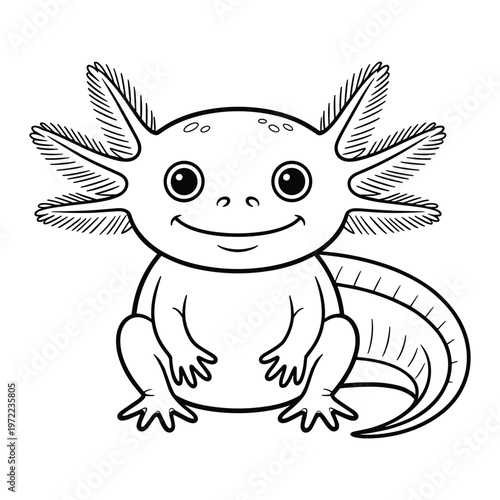 A smiling cartoon penguin with flippers raised in a cheerful gesture isolated on white background, Vector