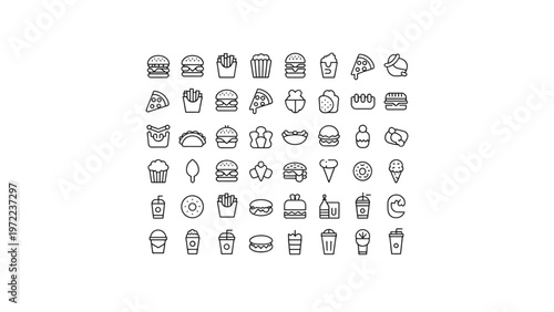 Assorted icons representing various tools, office supplies, and household items Vector