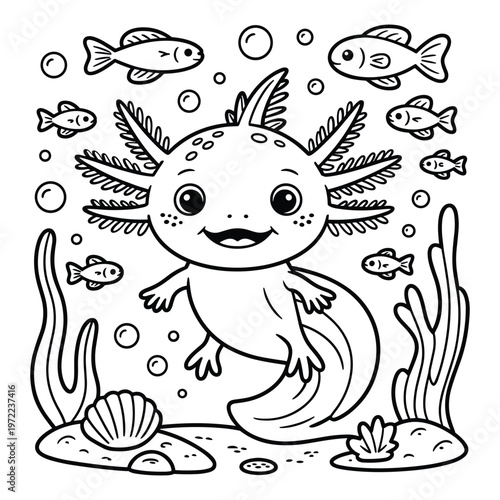 A playful cartoon cat with a big smile surrounded by floating stars isolated on white background, Vector