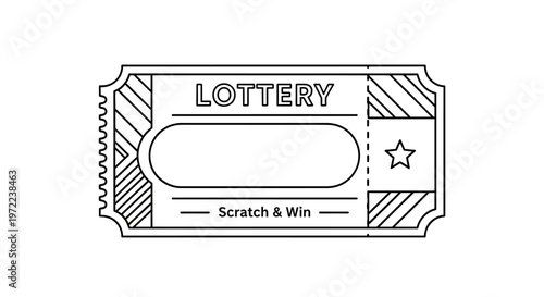 Lottery ticket, scratch and win, vector illustration, gaming, chance isolated on White Background