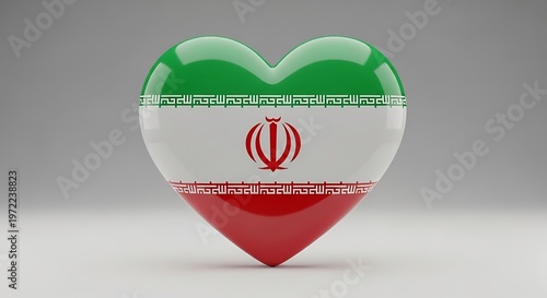 Iranian Flag Heart - Symbol of Patriotism and National Identity.