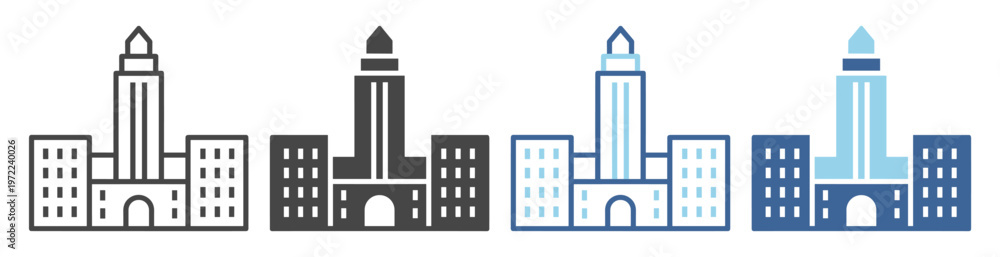 Naklejka premium Imperial education campus outline icon set on transparent background