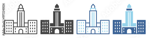 Imperial education campus outline icon set on transparent background