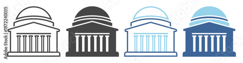 MIT education campus outline set icon