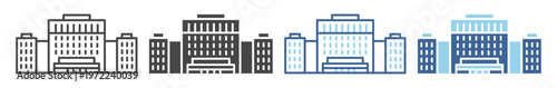 Tsinghua education campus outline set icon