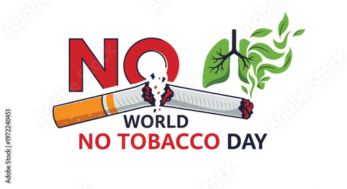 No tobacco day illustration featuring a cigarette transformed into lungs