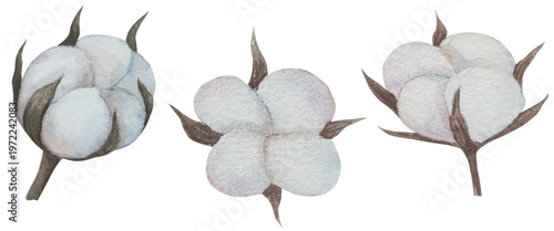 Hand drawn watercolor knitting and sewing elements set. A ball of yarn, crochet, thread, handcraft supplies, sewing, embroidering. Handmade and hobby supplies in blue, beige and pink colors. Vintage