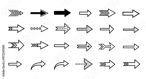 arrow Black arrows, directional icons, vector graphics, symbol set isolated on White Background vactor EPS