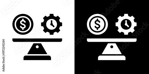 Break Even Point Icon Set Vector Collection Isolated In Black And White