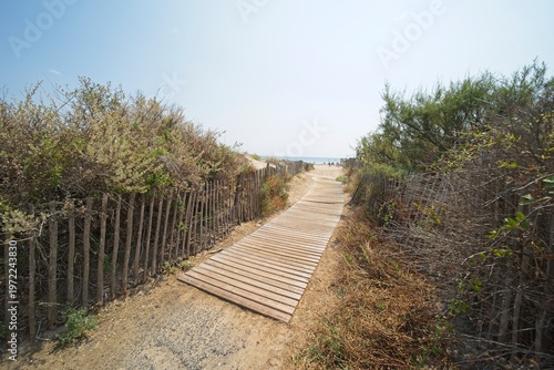the beach of Cap d’Agde in southern France in summer
