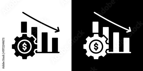 Depreciation Icon Set Vector Collection Isolated In Black And White